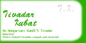 tivadar kubat business card